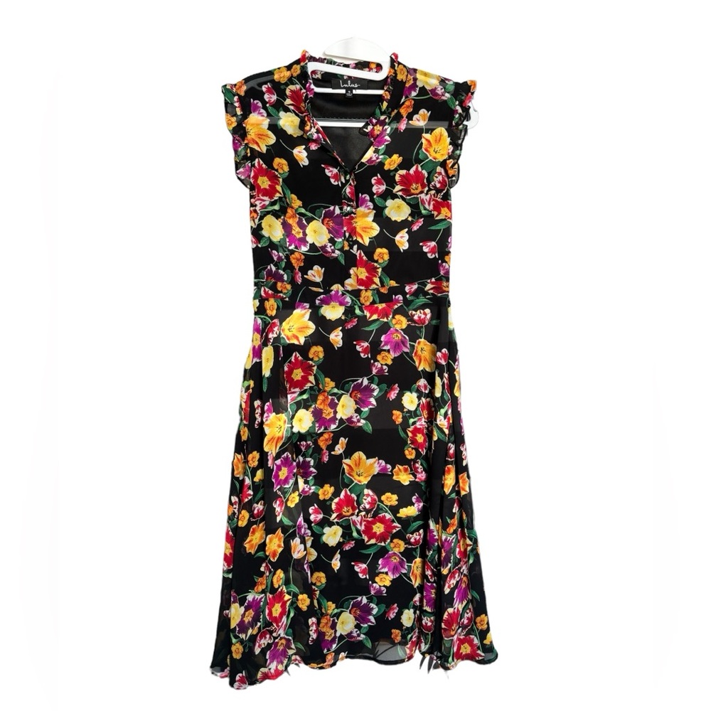 Lulu's Exquisite Floral Midi Dress- Size S